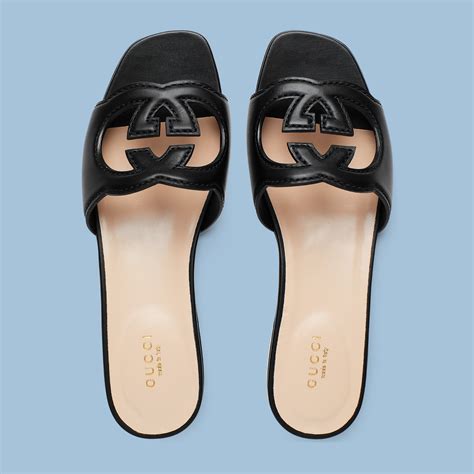 gucci cutout|gucci slide sandals.